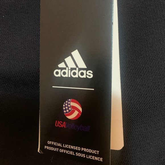 NWT ADIDAS MEN'S USA VOLLEYBALL SHORT RAW HEM SLEEVE BLACK HOODIE XS - Picture 11 of 11